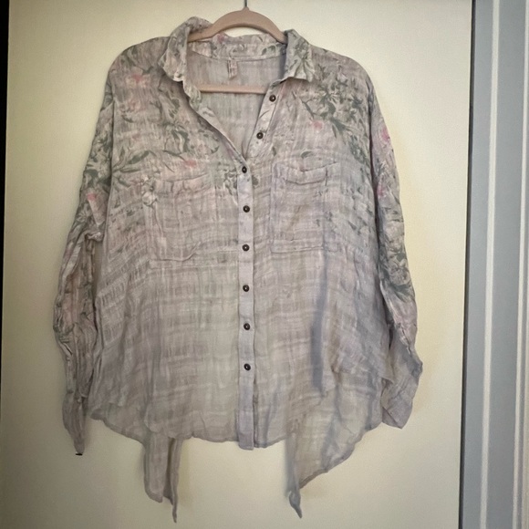 Free People Guaze Floral Blouse - Picture 1 of 5